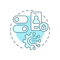 Mobile app permissions soft blue concept icon. Request user consent before accessing sensitive features. Round shape line illustration. Abstract idea. Graphic design. Easy to use in article vector