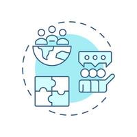 Diversity and inclusion metrics soft blue concept icon. Track representation and equity. Workforce insight. Round shape line illustration. Abstract idea. Graphic design. Easy to use blog post vector