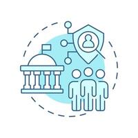 Public tasks soft blue concept icon. Official institutions checking personal data. Legal base from GDPR. Round shape line illustration. Abstract idea. Graphic design. Easy to use in article vector