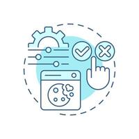 Cookie consent banners soft blue concept icon. Informing user about data collection during web page using. Round shape line illustration. Abstract idea. Graphic design. Easy to use in article vector