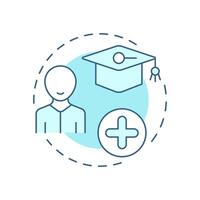 Filling workforce gaps soft blue concept icon. Targeted recruitment for company development. Hiring forecasting. Round shape line illustration. Abstract idea. Graphic design. Easy to use blog post vector