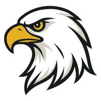Mascot Style Eagle Face in Clean Linework vector