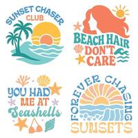 Boho Summer T-Shirt graphic Design, Retro Boho Summer Beach illustration, Trendy Good Summer Vibes art, Boho Summer sunshine Design Sublimation bundle vector