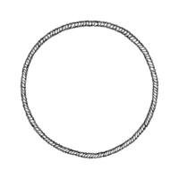 illustration of a twisted rope circle, hand-drawn in ink. Suitable as a dreamcatcher base, embroidery hoop, macrame ring, seasonal wreath frame, or esoteric protective symbol in design. vector