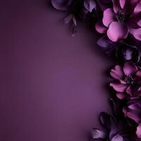 Elegant arrangement of purple flowers on a soft background, creating a serene atmosphere photo