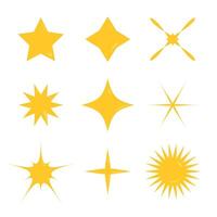 Sparkle and stars graphic for label, element and illustration. Different shapes. Abstract art vector