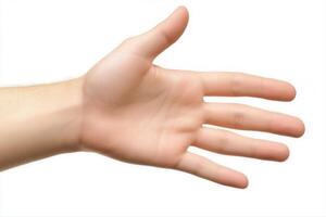 Open hand gesture against a plain background, showcasing human anatomy and dexterity photo