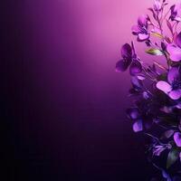 Elegant purple flowers gracefully arranged against a soft gradient background photo