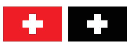 Switzerland Flag Icons in Red and Black vector