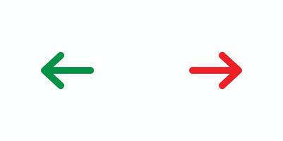 Left and Right Arrows in Green and Red vector