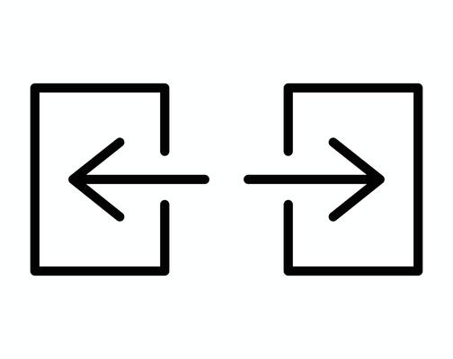 opposite direction arrows bold design
