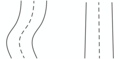 Curved Road Path With Dashed Lines vector