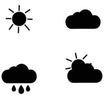 simple weather icon set with sun and cloud vector