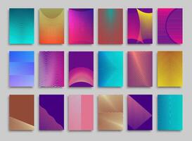 Vibrant abstract lines poster background set vector