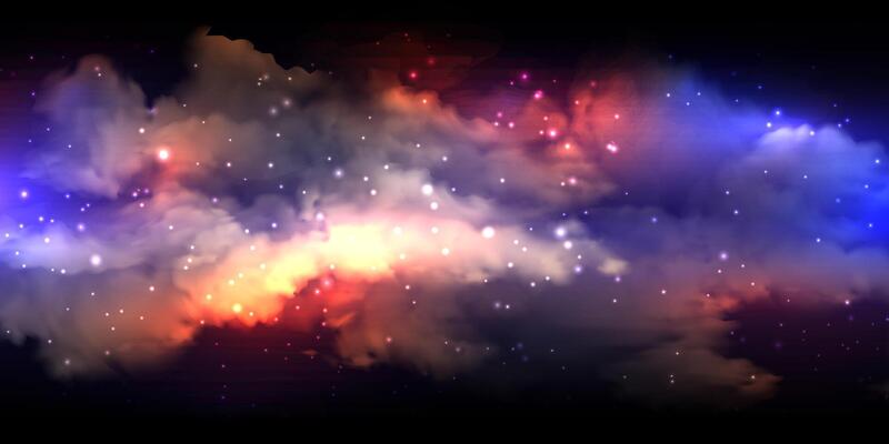 Realistic dark fantastic texture of space galaxy background
