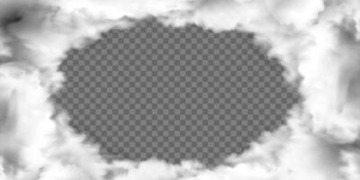 Frame border realistic fog or smoke with special effect vector