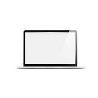 Laptop on white background realistic style vector