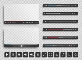 Audio or player progress loading bars, player interface vector