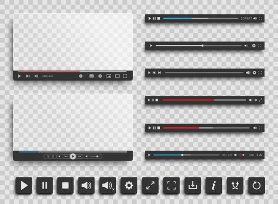 Audio or player progress loading bars, player interface