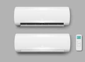 Air conditioner with remote control, conditioning off and on regime for home vector