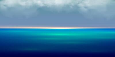 Sea Ocean Coastline Scenery Calm Ocean Horizon Displaying Blurred Color Gradient Background Illustration vector