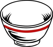 Illustration of an Empty White Bowl vector