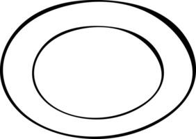 Geometric Oval Shape Simple Line Art vector