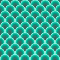 Seamless pattern of overlapping green circles, resembling fish scales or waves. vector
