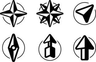 Compass rose icon set vector