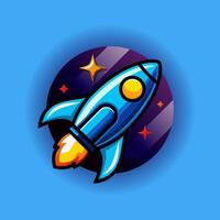 Rocket spaceship launch icon vector