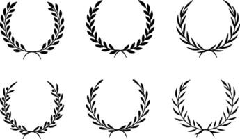 Laurel wreath decoration design element set vector