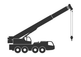 Mobile crane icon symbol shape. Mobile Lifting machine logo sign. crane shape illustration image. Isolated on white background. vector