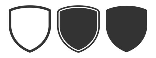 Web Security shield icon shape symbol set. Police badge logo sign collection. Frame patch insignia. illustration image. isolated on white background. vector