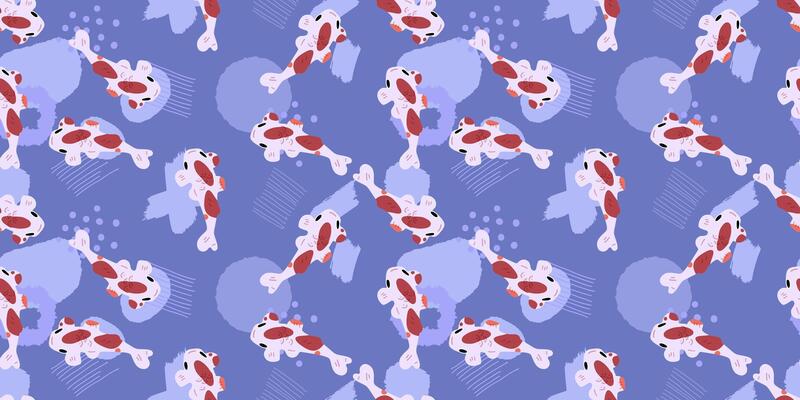 Seamless Koi Fish Pond Pattern