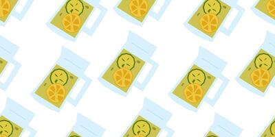 Seamless Lemonade Pitcher Pattern Design vector