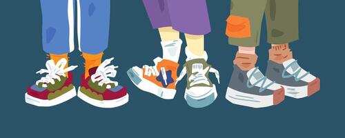 Colorful Chunky Sneakers Character Collection vector