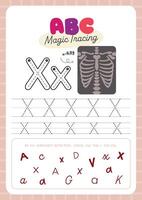 Happy Learning ABC Tracing Sheet for kids fun learning perfect for preschool and kindergarten to practice handwriting and letter recognition vector