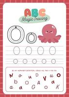 Organized and Fun Alphabet Tracing Page with Kawaii Letters for kids fun learning perfect for preschool and kindergarten to practice handwriting and letter recognition vector