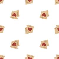 Seamless Toast With Jam Pattern vector