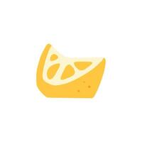 Fresh Lemon Wedge Flat Illustration vector