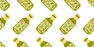 Seamless Lime Lemonade Bottle Pattern vector