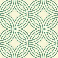 Seamless interlocking circles pattern teal and beige geometric design vector