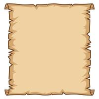 Cartoon style old paper scroll parchment with torn edges vector