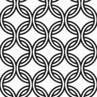 Seamless pattern interlocking circles black and white geometric design vector