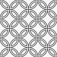 Seamless geometric pattern with interlocking circles in gray and white vector