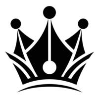 Stylized black crown symbol with three points minimalist design vector