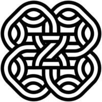 Celtic knot graphic black and white geometric interlocking design vector
