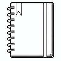 Minimalist spiral notebook sketch graphic design element vector