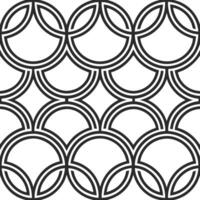 Seamless geometric pattern with overlapping circles and rounded shapes vector