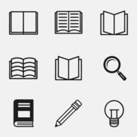 Education and learning icons set thin line style vector